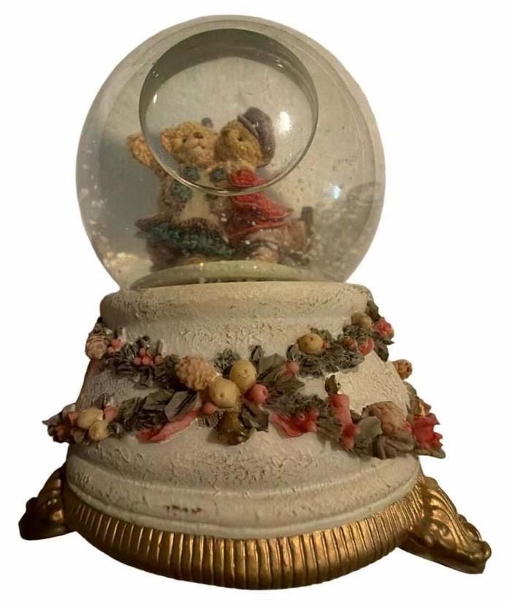 Vintage 1994 Teddy & Me Musical Christmas Teddy Bear Snow Globe WBI